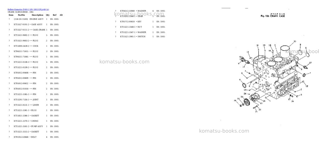 Komatsu JV40-1 S/N 1001-UP Parts catalog cover Page 5 Komatsu JV40-1 S/N 1001-UP Parts catalog cover Page 5