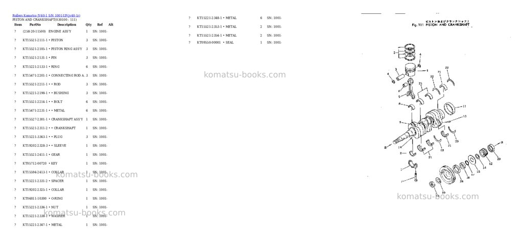 Komatsu JV40-1 S/N 1001-UP Parts catalog cover Page 9 Komatsu JV40-1 S/N 1001-UP Parts catalog cover Page 9