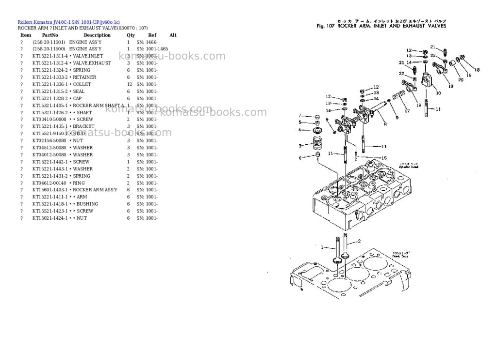 Komatsu jv40c-1 s/n 1001-up Parts catalog cover Page 6 Komatsu jv40c-1 s/n 1001-up Parts catalog cover Page 6