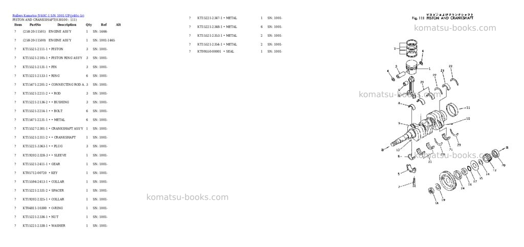 Komatsu JV40C-1 S/N 1001-UP Parts catalog cover Page 6 Komatsu JV40C-1 S/N 1001-UP Parts catalog cover Page 6