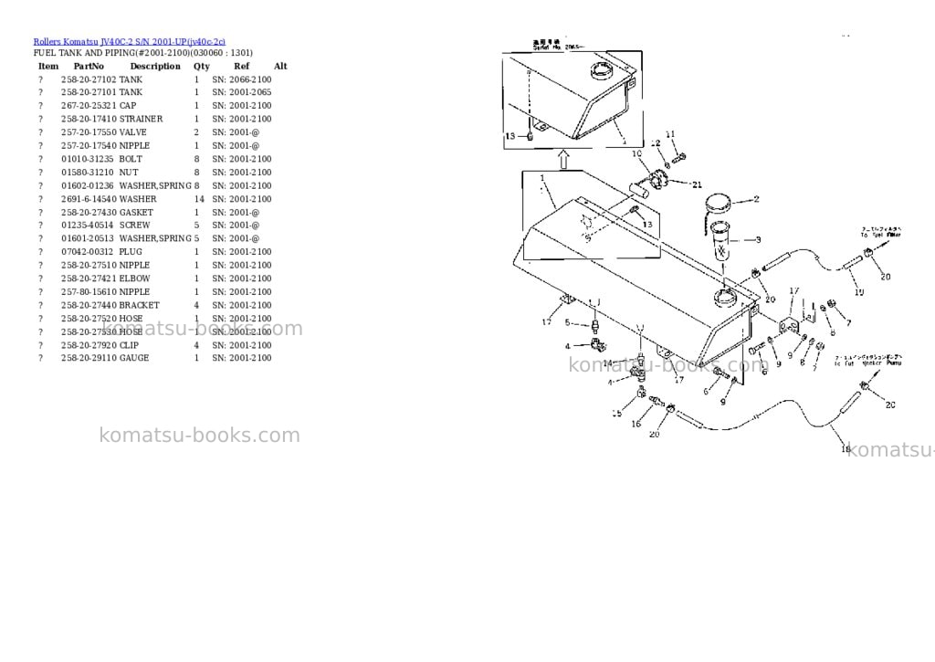 Komatsu jv40c-2 s/n 2001-up Parts catalog cover Page 5 Komatsu jv40c-2 s/n 2001-up Parts catalog cover Page 5