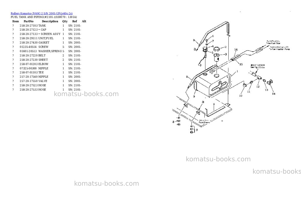 Komatsu jv40c-2 s/n 2001-up Parts catalog cover Page 6 Komatsu jv40c-2 s/n 2001-up Parts catalog cover Page 6