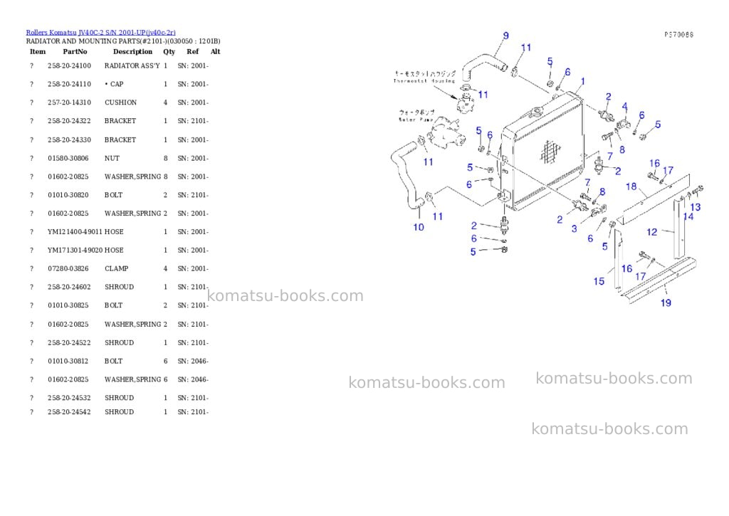 Komatsu JV40C-2 S/N 2001-UP Parts catalog cover Page 4 Komatsu JV40C-2 S/N 2001-UP Parts catalog cover Page 4
