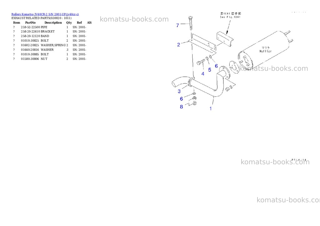 Komatsu jv40cr-2 s/n 2001-up Parts catalog cover Komatsu jv40cr-2 s/n 2001-up Parts catalog cover