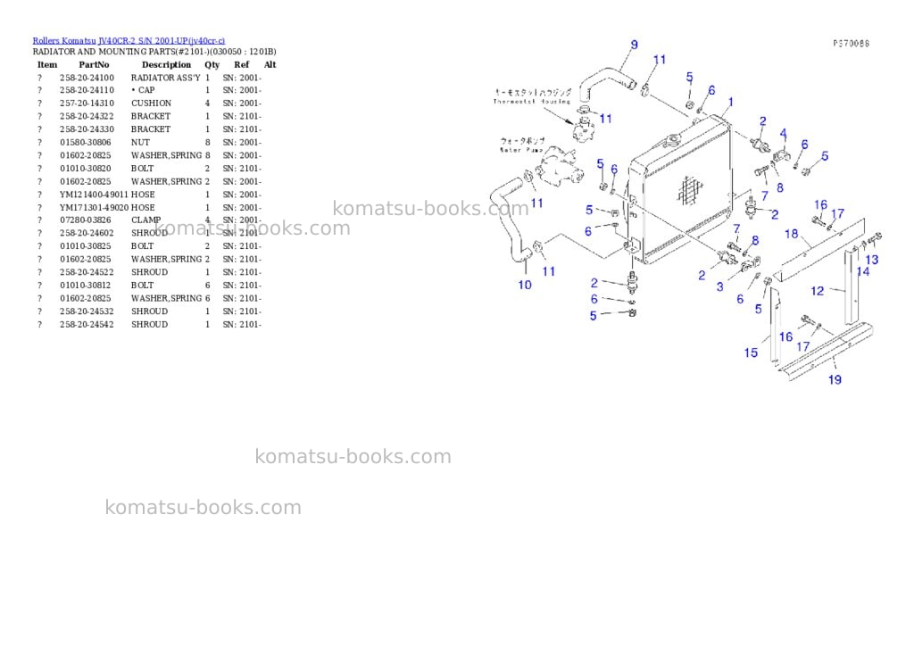 Komatsu jv40cr-2 s/n 2001-up Parts catalog cover Page 4 Komatsu jv40cr-2 s/n 2001-up Parts catalog cover Page 4