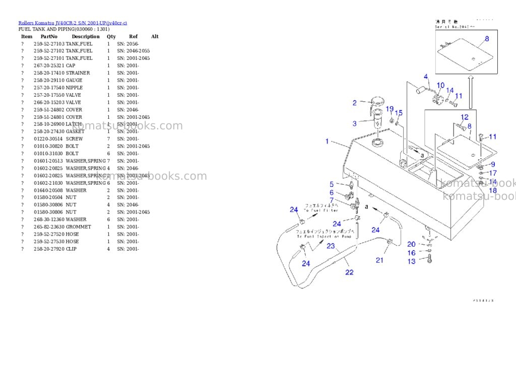 Komatsu jv40cr-2 s/n 2001-up Parts catalog cover Page 5 Komatsu jv40cr-2 s/n 2001-up Parts catalog cover Page 5