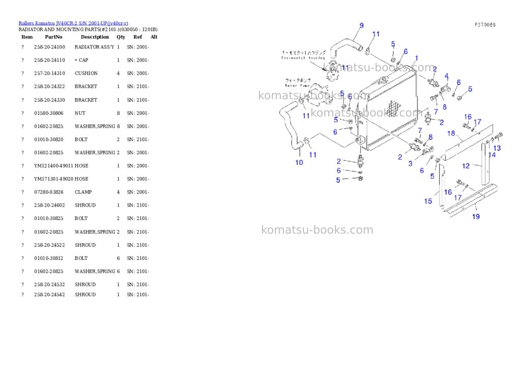 Komatsu JV40CR-2 S/N 2001-UP Parts catalog cover Page 4 Komatsu JV40CR-2 S/N 2001-UP Parts catalog cover Page 4