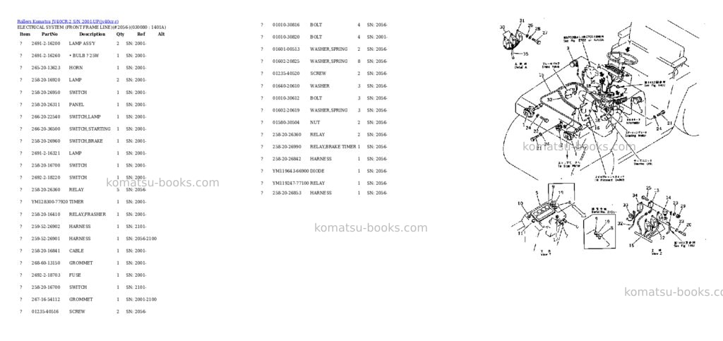 Komatsu JV40CR-2 S/N 2001-UP Parts catalog cover Page 7 Komatsu JV40CR-2 S/N 2001-UP Parts catalog cover Page 7