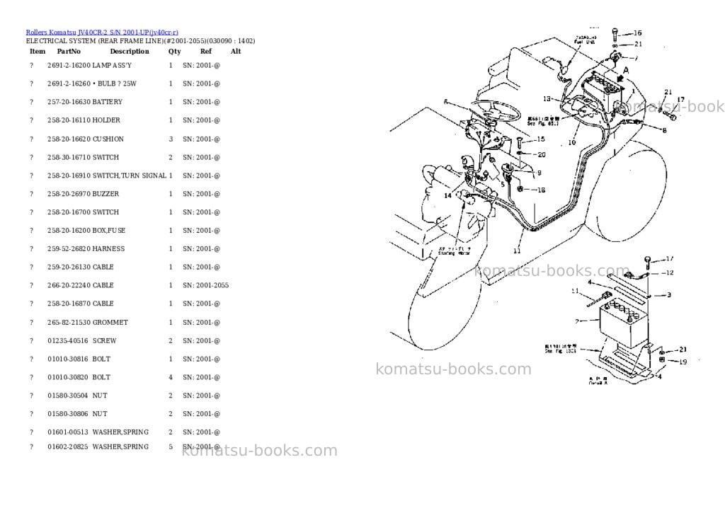 Komatsu JV40CR-2 S/N 2001-UP Parts catalog cover Page 8 Komatsu JV40CR-2 S/N 2001-UP Parts catalog cover Page 8