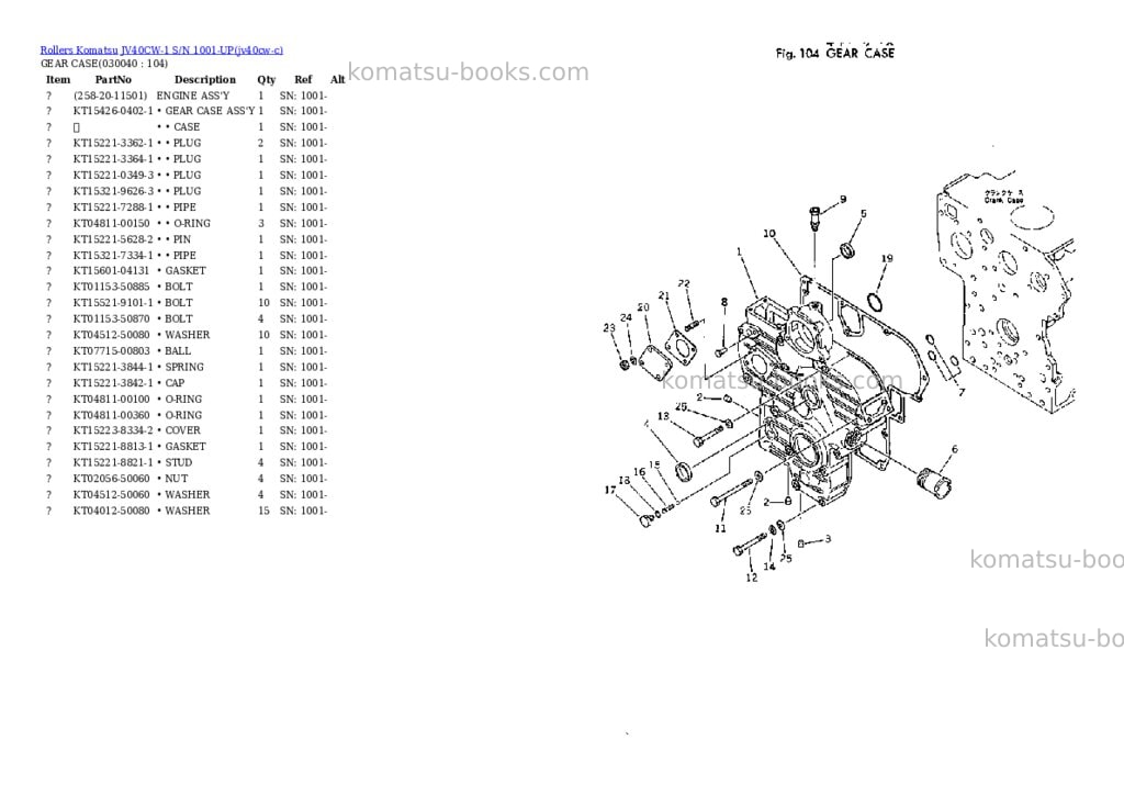 Komatsu JV40CW-1 S/N 1001-UP Parts catalog cover Page 3