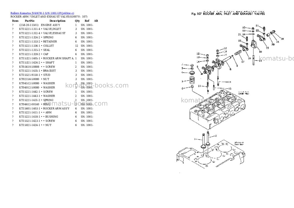 Komatsu JV40CW-1 S/N 1001-UP Parts catalog cover Page 6