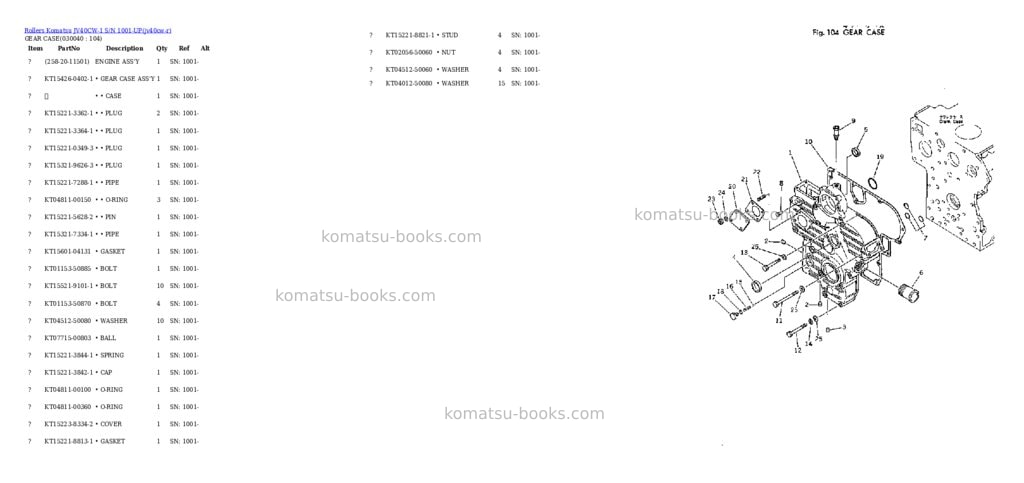 Komatsu JV40CW-1 S/N 1001-UP Parts catalog cover Page 3