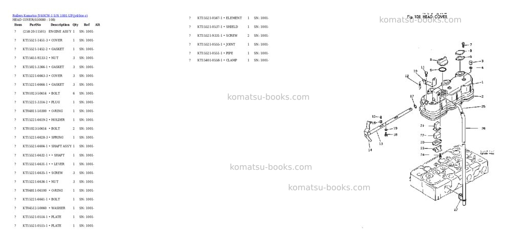 Komatsu JV40CW-1 S/N 1001-UP Parts catalog cover Page 7