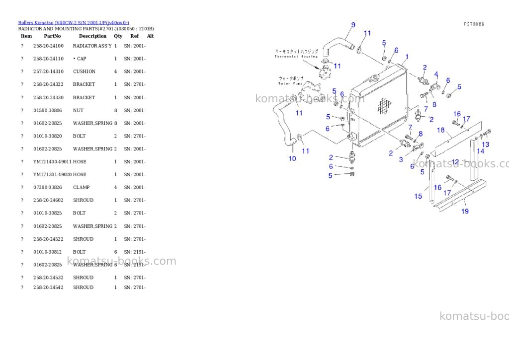 Komatsu JV40CW-2 S/N 2001-UP Parts catalog cover Page 4 Komatsu JV40CW-2 S/N 2001-UP Parts catalog cover Page 4