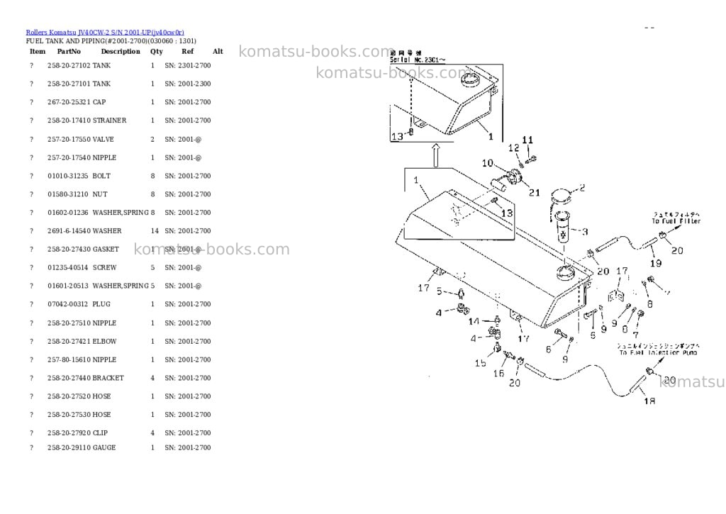 Komatsu JV40CW-2 S/N 2001-UP Parts catalog cover Page 5 Komatsu JV40CW-2 S/N 2001-UP Parts catalog cover Page 5