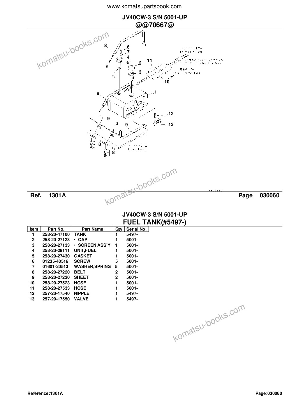 Komatsu jv40cw-3 s/n 5001-up Каталог запчастей обложка Страница 10