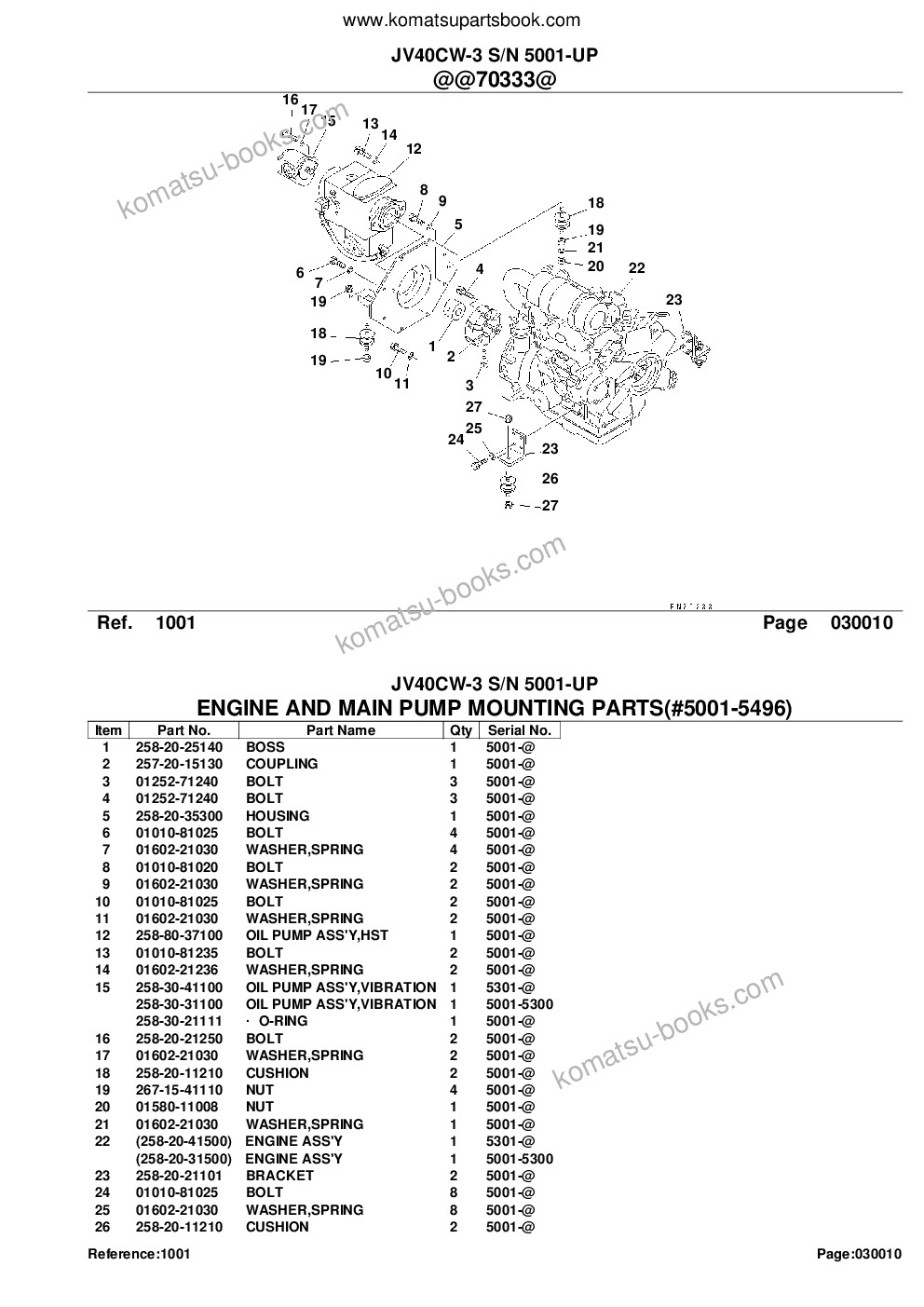 Komatsu jv40cw-3 s/n 5001-up Каталог запчастей обложка Страница 3