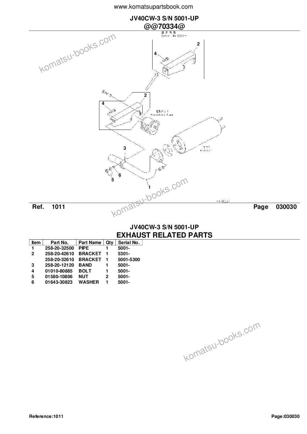 Komatsu jv40cw-3 s/n 5001-up Каталог запчастей обложка Страница 7