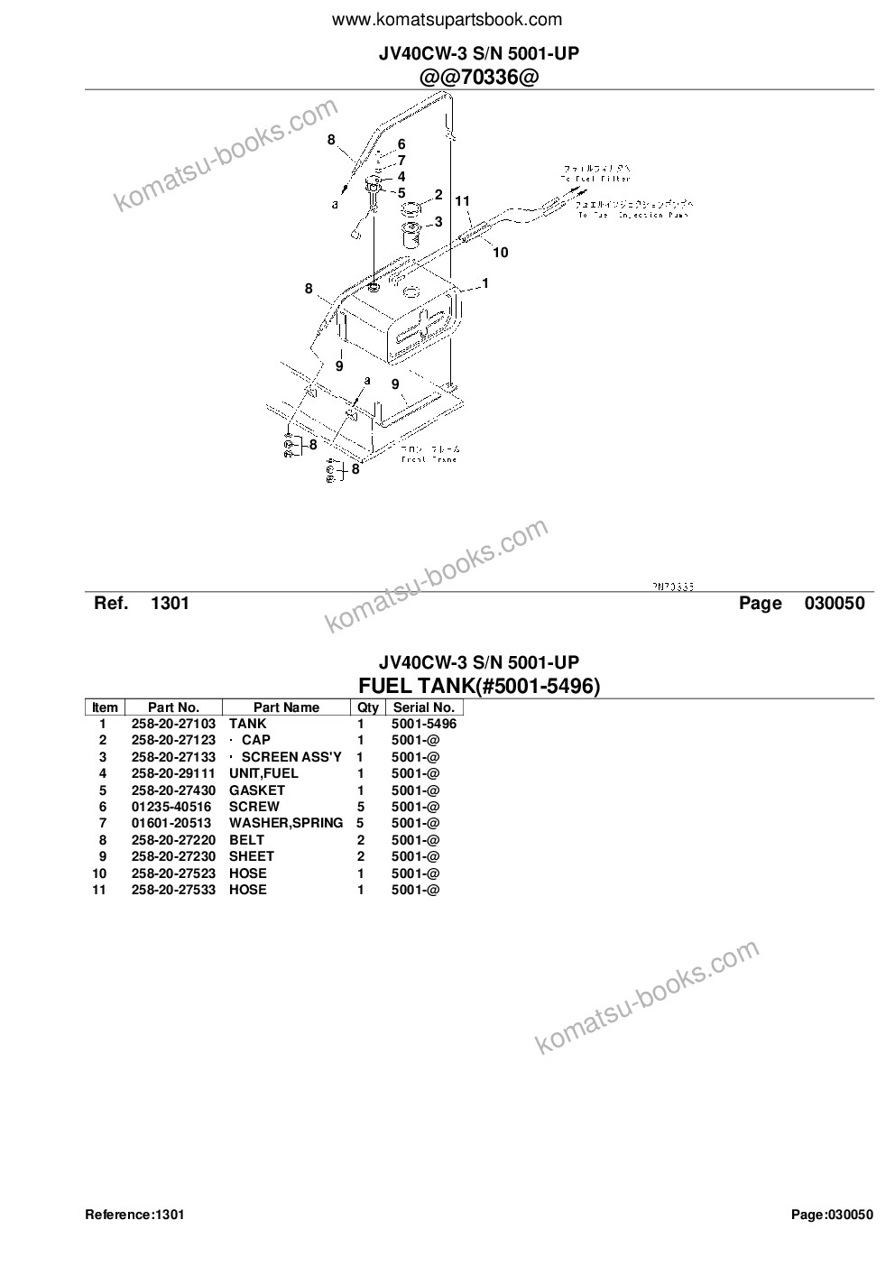 Komatsu jv40cw-3 s/n 5001-up Каталог запчастей обложка Страница 9
