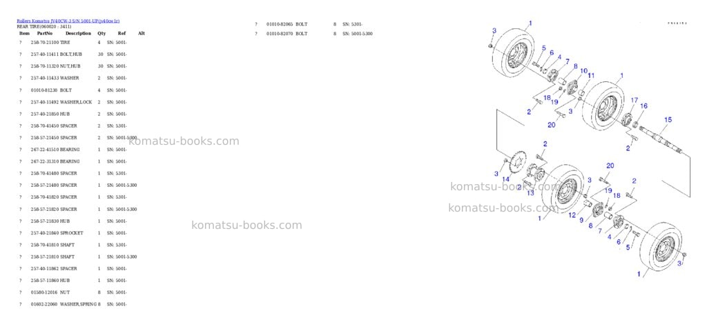 Komatsu JV40CW-3 S/N 5001-UP Parts catalog cover Page 10 Komatsu JV40CW-3 S/N 5001-UP Parts catalog cover Page 10
