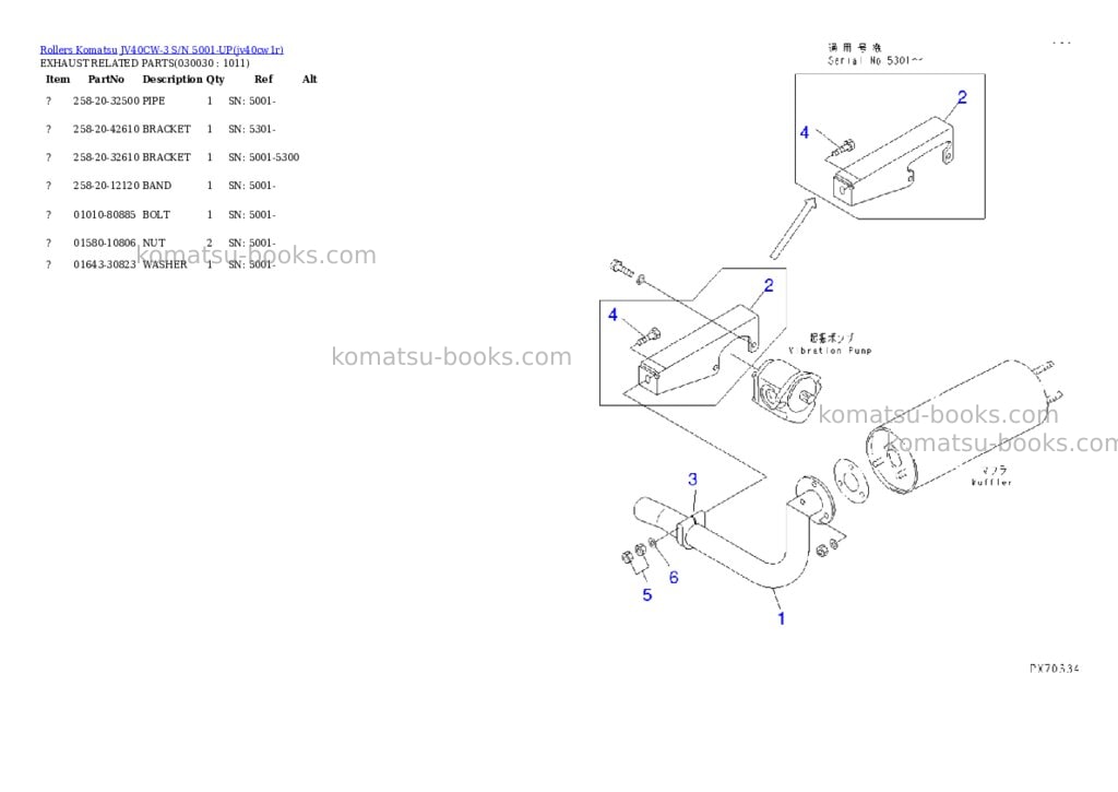 Komatsu JV40CW-3 S/N 5001-UP Parts catalog cover Page 2 Komatsu JV40CW-3 S/N 5001-UP Parts catalog cover Page 2