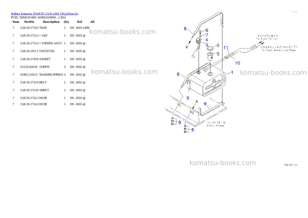Komatsu JV40CW-3 S/N 5001-UP Parts catalog cover Page 4 Komatsu JV40CW-3 S/N 5001-UP Parts catalog cover Page 4