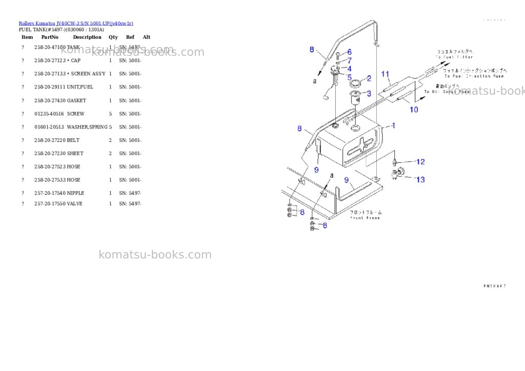 Komatsu JV40CW-3 S/N 5001-UP Parts catalog cover Page 5 Komatsu JV40CW-3 S/N 5001-UP Parts catalog cover Page 5