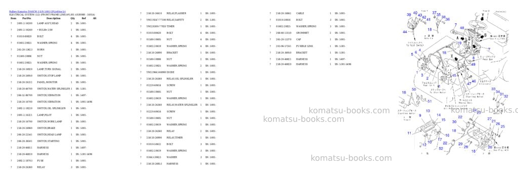 Komatsu JV40CW-3 S/N 5001-UP Parts catalog cover Page 7 Komatsu JV40CW-3 S/N 5001-UP Parts catalog cover Page 7