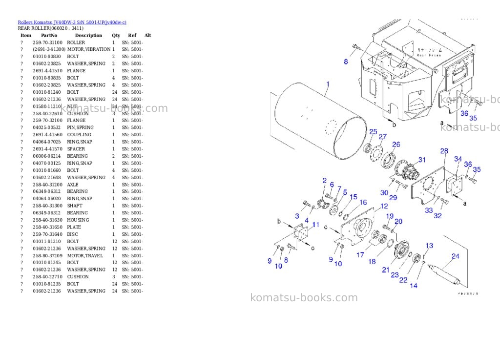 Komatsu jv40dw-3 s/n 5001-up Parts catalog cover Page 10 Komatsu jv40dw-3 s/n 5001-up Parts catalog cover Page 10