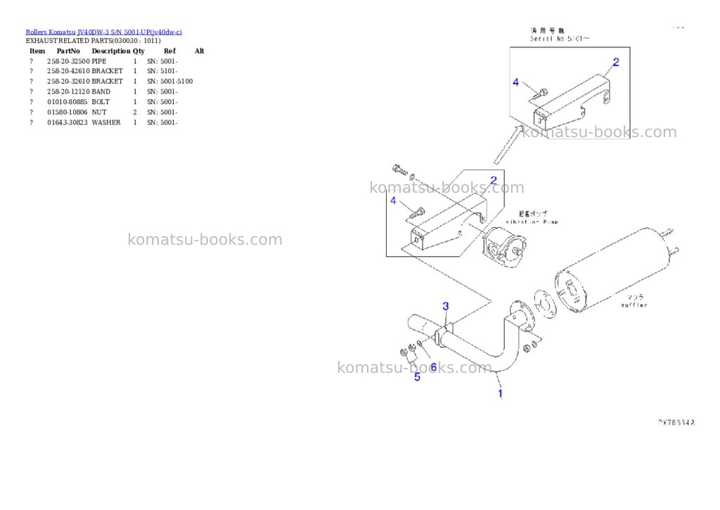 Komatsu jv40dw-3 s/n 5001-up Parts catalog cover Page 2 Komatsu jv40dw-3 s/n 5001-up Parts catalog cover Page 2