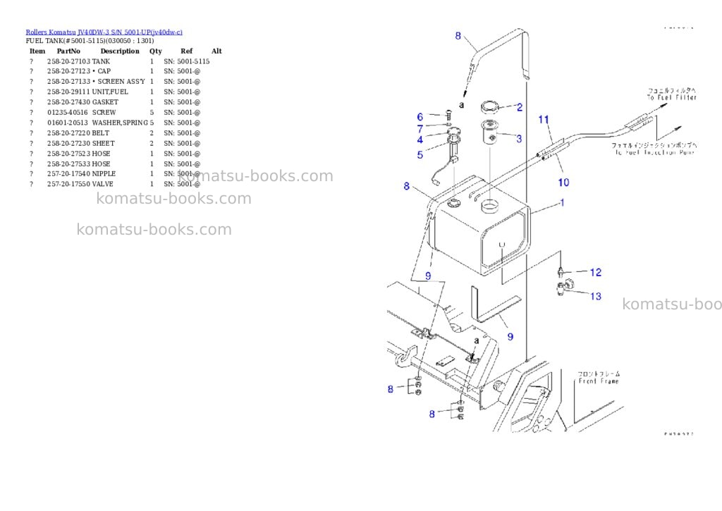 Komatsu jv40dw-3 s/n 5001-up Parts catalog cover Page 4 Komatsu jv40dw-3 s/n 5001-up Parts catalog cover Page 4