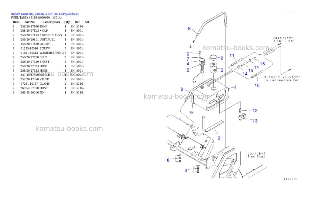 Komatsu jv40dw-3 s/n 5001-up Parts catalog cover Page 5 Komatsu jv40dw-3 s/n 5001-up Parts catalog cover Page 5