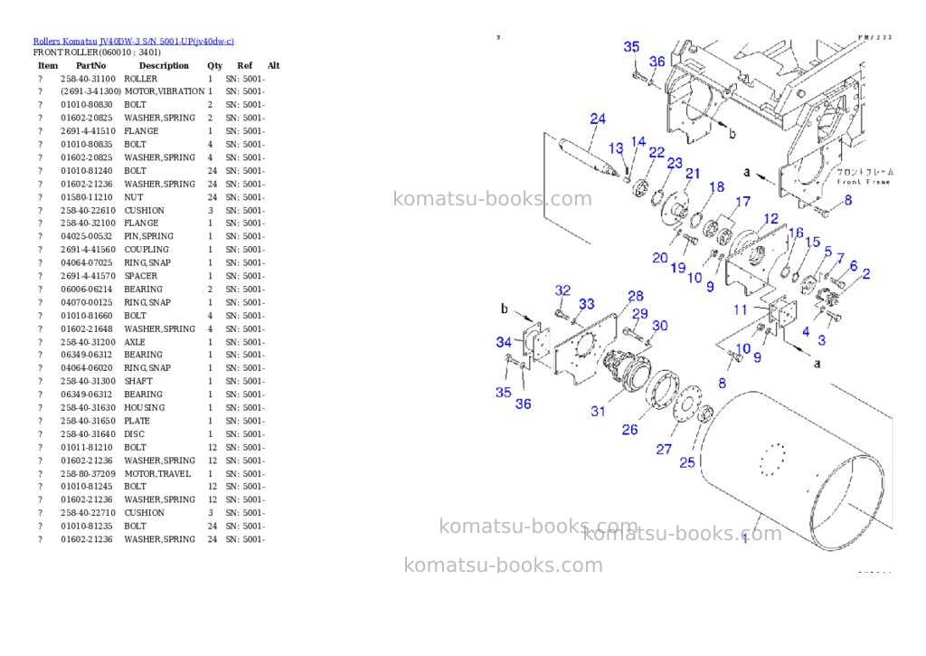 Komatsu jv40dw-3 s/n 5001-up Parts catalog cover Page 9 Komatsu jv40dw-3 s/n 5001-up Parts catalog cover Page 9