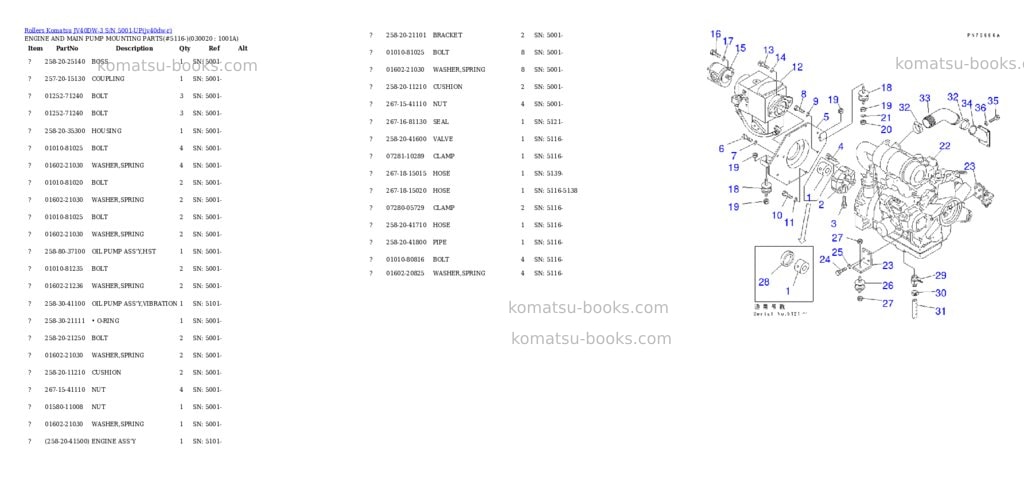 Komatsu JV40DW-3 S/N 5001-UP Parts catalog cover Komatsu JV40DW-3 S/N 5001-UP Parts catalog cover