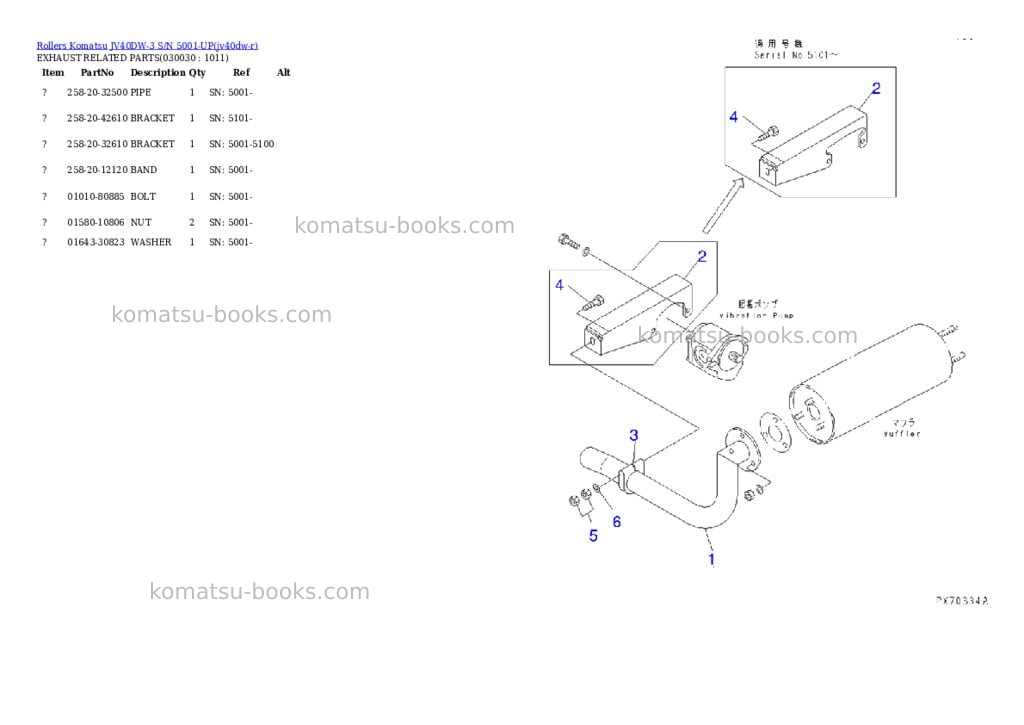 Komatsu JV40DW-3 S/N 5001-UP Parts catalog cover Page 2 Komatsu JV40DW-3 S/N 5001-UP Parts catalog cover Page 2
