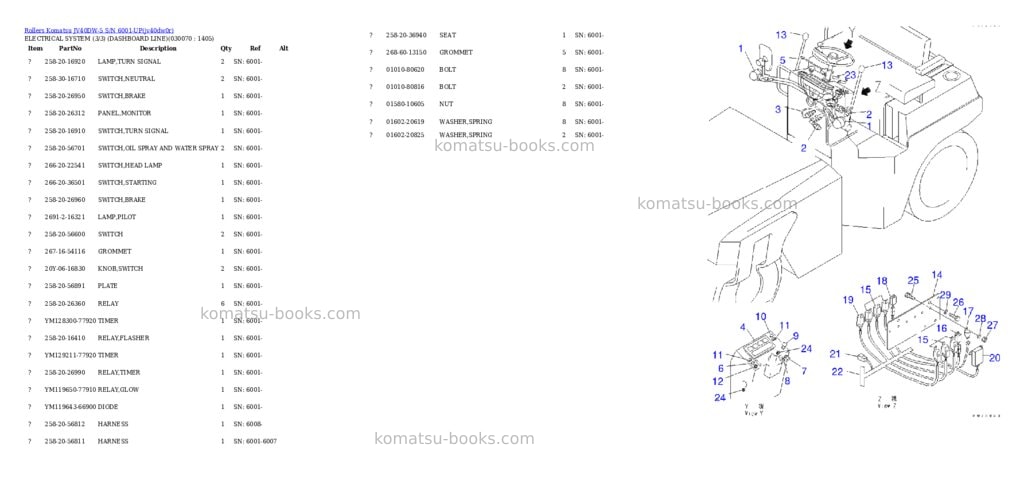Komatsu jv40dw-5 s/n 6001-up Parts catalog cover Page 6