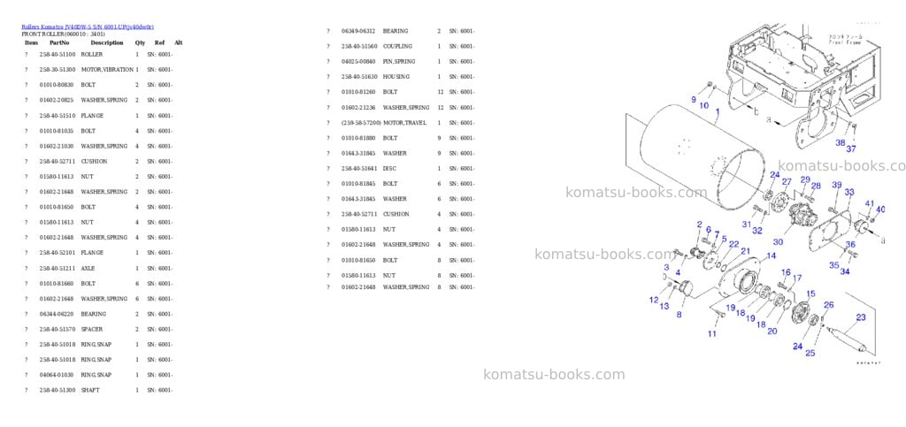 Komatsu jv40dw-5 s/n 6001-up Parts catalog cover Page 7