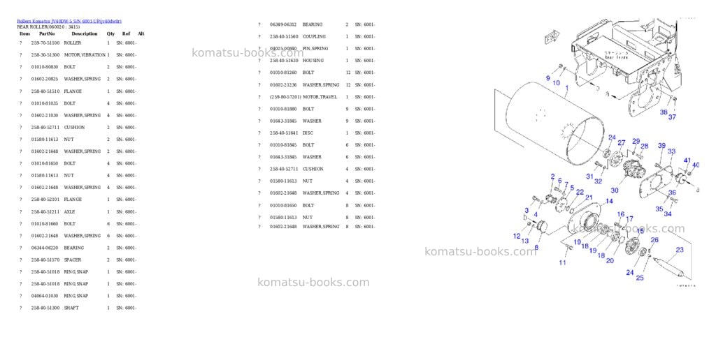 Komatsu jv40dw-5 s/n 6001-up Parts catalog cover Page 8