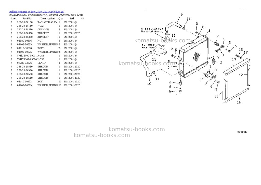 Komatsu JV40W-2 S/N 2001-UP Parts catalog cover Page 2 Komatsu JV40W-2 S/N 2001-UP Parts catalog cover Page 2