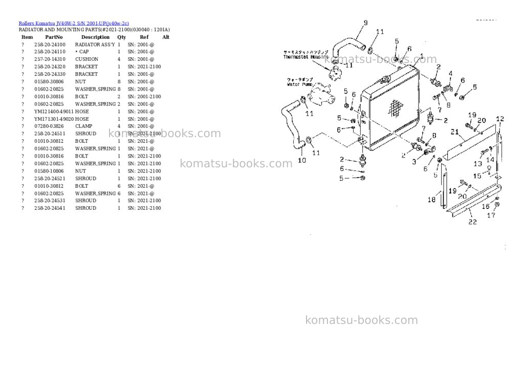 Komatsu JV40W-2 S/N 2001-UP Parts catalog cover Page 3 Komatsu JV40W-2 S/N 2001-UP Parts catalog cover Page 3