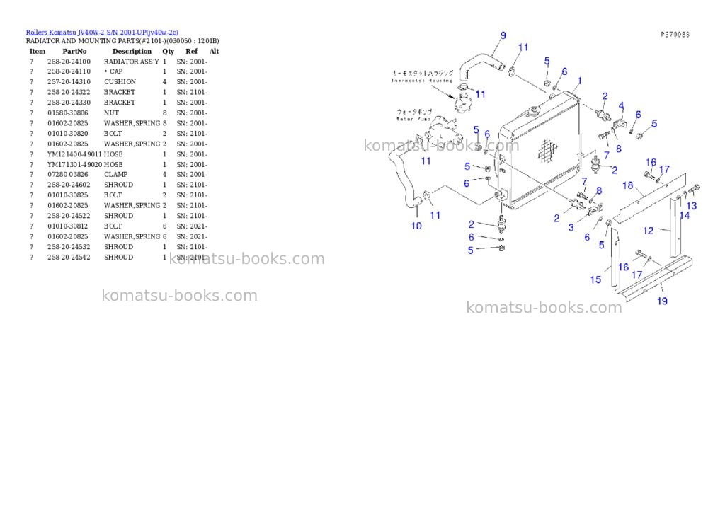 Komatsu JV40W-2 S/N 2001-UP Parts catalog cover Page 4 Komatsu JV40W-2 S/N 2001-UP Parts catalog cover Page 4