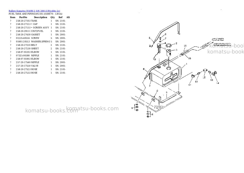 Komatsu JV40W-2 S/N 2001-UP Parts catalog cover Page 6 Komatsu JV40W-2 S/N 2001-UP Parts catalog cover Page 6