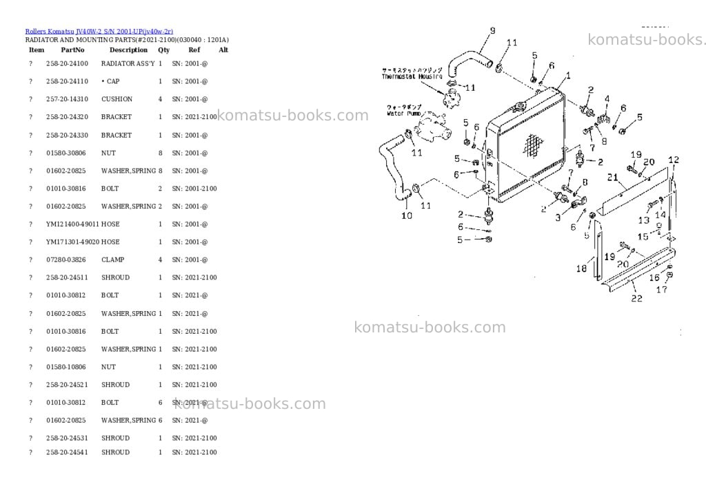 Komatsu jv40w-2 s/n 2001-up Parts catalog cover Page 3 Komatsu jv40w-2 s/n 2001-up Parts catalog cover Page 3