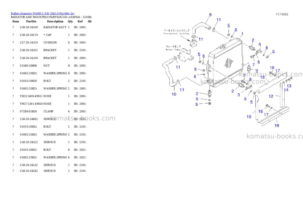 Komatsu jv40w-2 s/n 2001-up Parts catalog cover Page 4 Komatsu jv40w-2 s/n 2001-up Parts catalog cover Page 4