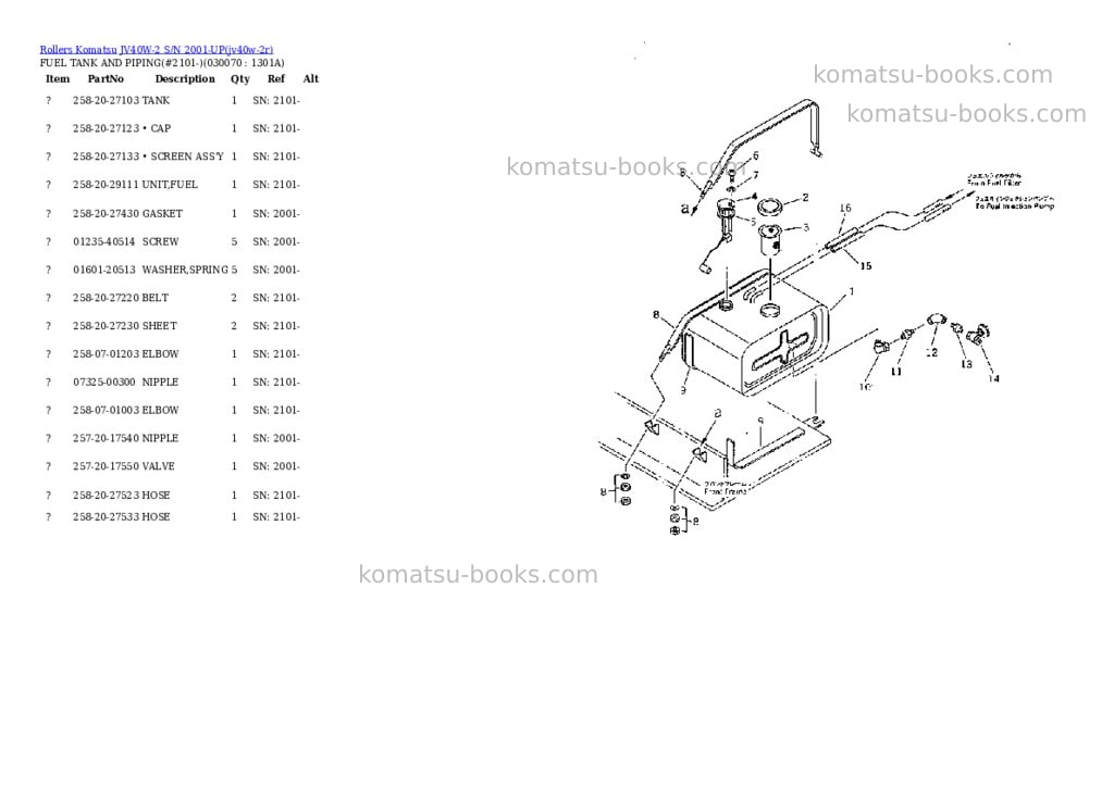 Komatsu jv40w-2 s/n 2001-up Parts catalog cover Page 6 Komatsu jv40w-2 s/n 2001-up Parts catalog cover Page 6