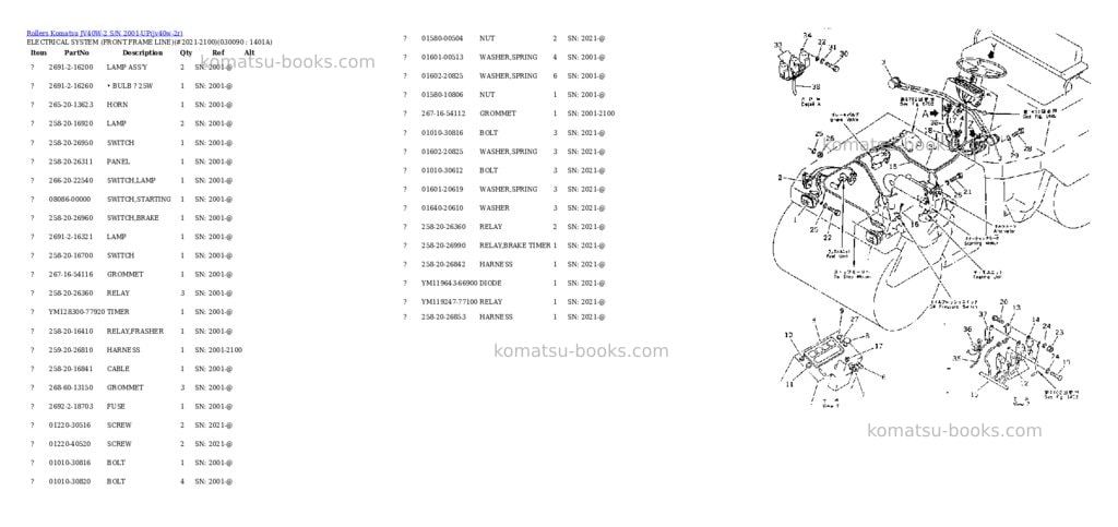 Komatsu jv40w-2 s/n 2001-up Parts catalog cover Page 8 Komatsu jv40w-2 s/n 2001-up Parts catalog cover Page 8