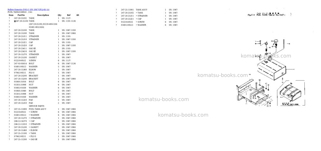 Komatsu jv45-1 s/n 1047-up Parts catalog cover Page 4 Komatsu jv45-1 s/n 1047-up Parts catalog cover Page 4