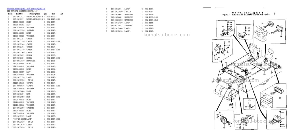 Komatsu jv45-1 s/n 1047-up Parts catalog cover Page 6 Komatsu jv45-1 s/n 1047-up Parts catalog cover Page 6