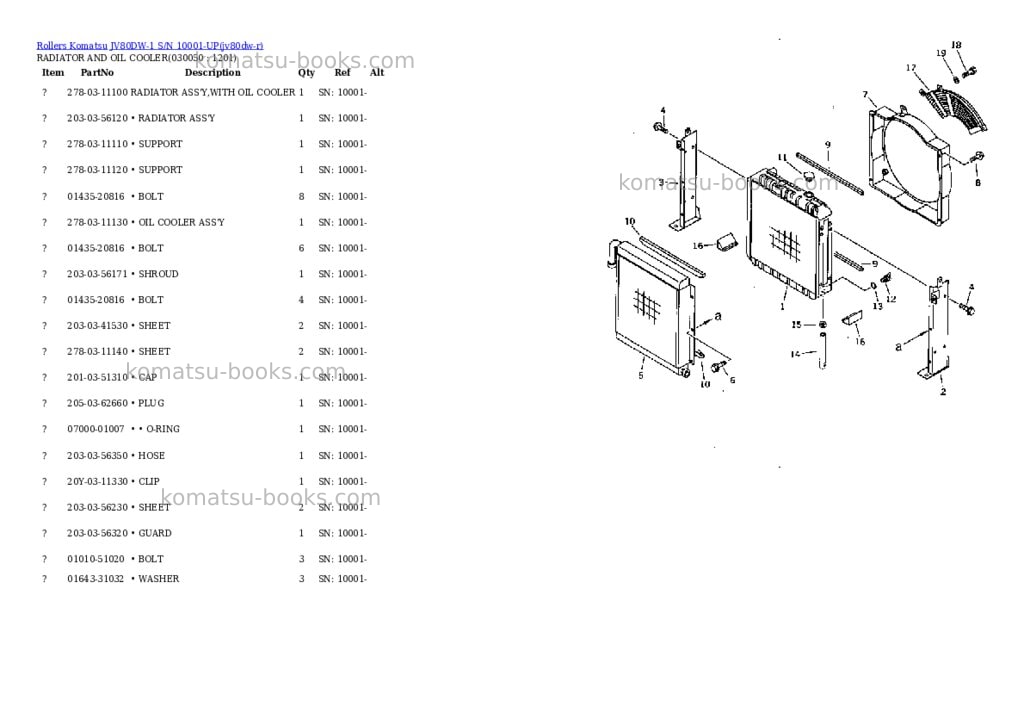Komatsu jv80dw-1 s/n 10001-up Parts catalog cover Page 4 Komatsu jv80dw-1 s/n 10001-up Parts catalog cover Page 4