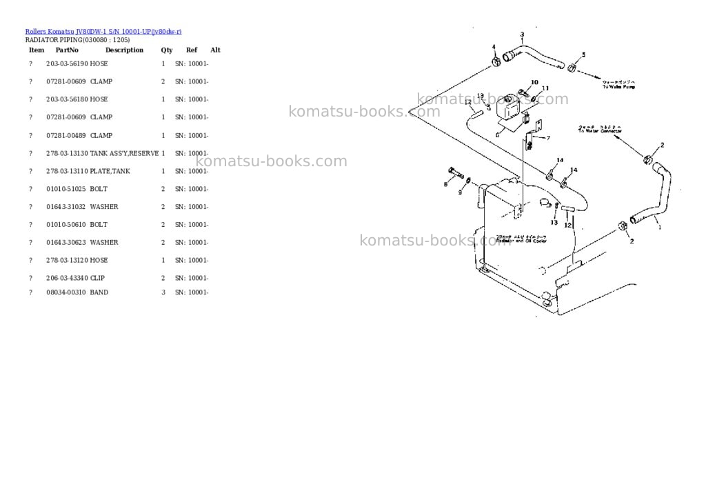 Komatsu jv80dw-1 s/n 10001-up Parts catalog cover Page 7 Komatsu jv80dw-1 s/n 10001-up Parts catalog cover Page 7